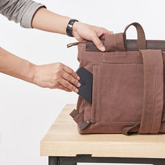 Cool Mens Canvas Backpack Canvas Travel Bag Canvas School Bag for Men - iwalletsmen