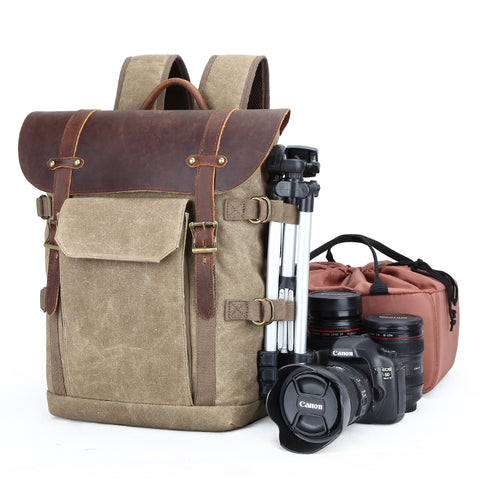 Canvas camera backpack shop