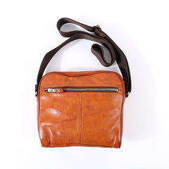 Vintage BROWN LEATHER MEN'S 10 inches Square Side Bags MESSENGER BAG BLACK Black Courier Bags FOR MEN - iwalletsmen