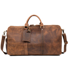 Cool Brown Mens Leather 15 inches Weekender Bag Travel Shoulder Bags Duffle  Luggae Bag for Men - iwalletsmen