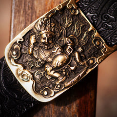 Handmade Genuine Leather Mens Belt Custom Cool Leather Men Black Belt for Men