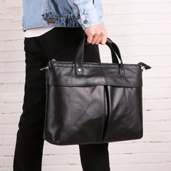 Vintage Fashion Leather Mens 13inch Briefcase Laptop Shoulder Bag Business Bag Handbag For Men - iwalletsmen
