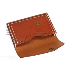 Leather Mens Card Wallet Front Pocket Wallet Small Slim Wallet Change Wallet for Men - iwalletsmen