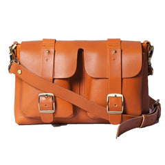Handmade Leather Mens Cool Shoulder Bag Messenger Bag Chest Bag Bike Bag Cycling Bag for men