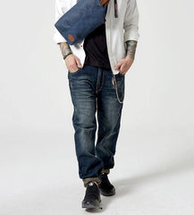 Waxed Canvas Sling Backpack Men's Sling Bag Navy Blue Chest Bag Waxed Canvas One shoulder Backpack For Men - iwalletsmen