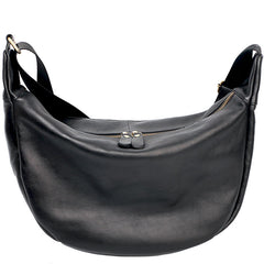 Black Leather Mens Saddle Courier Bag Messenger Bag Black Postman Bag For Men - iwalletsmen