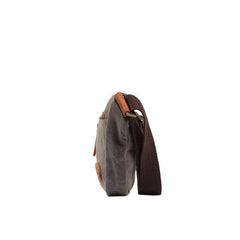 Blue Waxed Canvas Leather Fanny Pack Men's Chest Bag Sling Hip Bag Waist Bag For Men - iwalletsmen