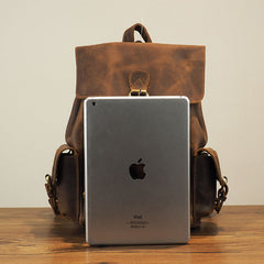 Vintage Mens Leather Small Backpack Travel Backpack Leather School Backpacks for Men - iwalletsmen