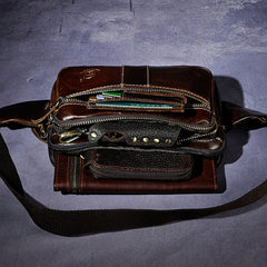 Cool Leather Mens Fanny Pack Waist Bag Hip Pack Belt Bag Bumbag for Men - iwalletsmen