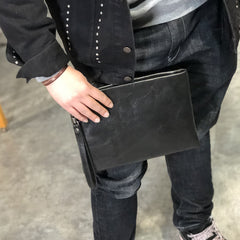 Fashion Business Black Large Leather Mens Long Wallet Wristet Wallet Clutch Wallet Hand Bag For Men - iwalletsmen
