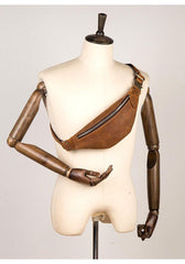 Vintage Brown Mens Leather Mens Fanny Pack Brown Waist Bag Hip Pack Belt Bag Bum bag for Men - iwalletsmen