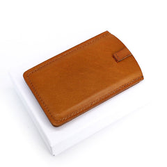 Leather Mens Slim Card Wallet Front Pocket Wallet Small Change Wallets for Men - iwalletsmen