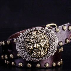 Handmade Genuine Leather Punk Rock Chinese Monster Mens Cool Men Biker Trucker Leather Belt