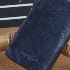 Handmade Genuine Leather Mens Cool Slim Leather Wallet Men Small Wallets Bifold for Men