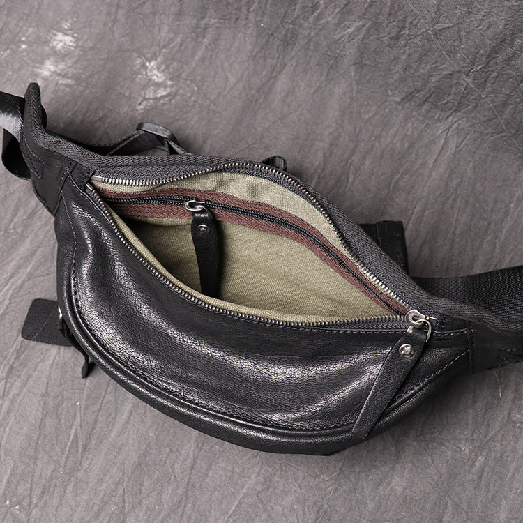 Oversized Leather Fanny Pack Leather Belt Bag Leather Bum 