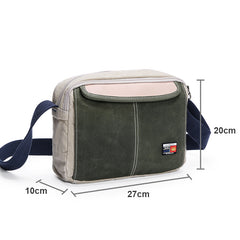 Canvas Leather Mens Womens Green Small 10'' Side Bag Blue Messenger Bag Small Courier Bag For Men - iwalletsmen