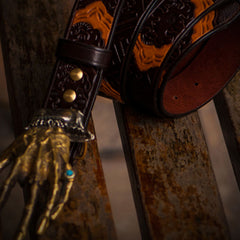 Handmade Genuine Leather Mens Belt Custom Cool Leather Men Black Belt for Men