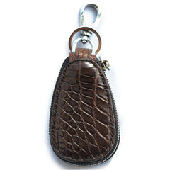 Crocodile Leather Mens Audi Volkswagen Toyota Car Key Case Car Key Holder with Belt Loop For Men - iwalletsmen