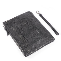 Handmade Leather Mens Black Cool Long Wallet Wirstlet Bag Ultra Thin Clutch Wallet for Men - iwalletsmen