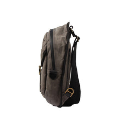 Fashion Waxed Canvas Mens Sling Bag Canvas Sling Pack Blue Canvas Sling Backpack for Men - iwalletsmen
