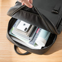 Business Black Mens Leather 15-inch Laptop Backpack School Backpacks Travel Backpacks for men - iwalletsmen