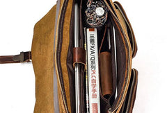 VINTAGE LEATHER MENS Large BRIEFCASEs BUSINESS BRIEFCASE Cool SHOULDER BAG HANDBAGS FOR MEN - iwalletsmen