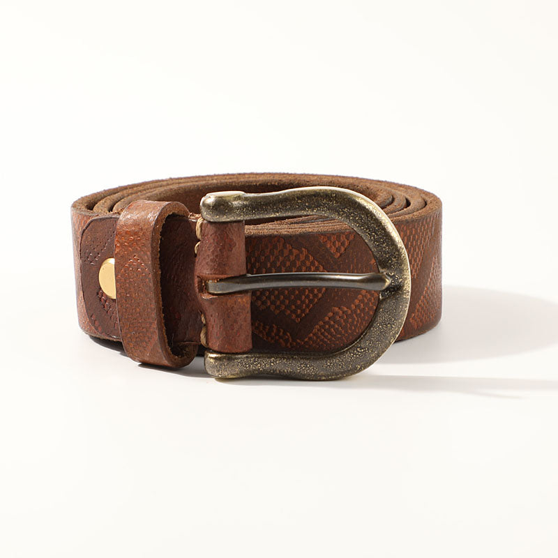 Casual Handmade Leather Vintage Simple Leather Belts Mens Khaki Belt Men Brown Leather Belt for Men - iwalletsmen