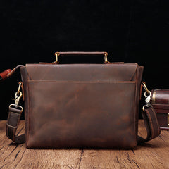 Vintage Leather Briefcase Small Leather Briefcase Leather Satchel for Men Brown Leather Briefcase 