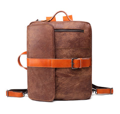 Cool Brown Leather Men's Messenger Bag Handbag Backpack Briefcase For Men - iwalletsmen