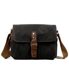 Cool Waxed Canvas Leather Mens Casual Waterproof Messenger Bag Camera Bag Side Bag For Men - iwalletsmen