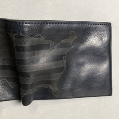 Handmade Leather Mens Cool Slim billfold Leather Wallet Men Small Wallets Bifold for Men
