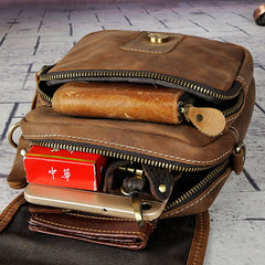 Cool Mens Leather Side Bag Belt Pouch Holster Belt Case Waist Pouch for Men - iwalletsmen