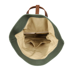 Cool Waxed Canvas Leather Mens Backpack Canvas Travel Backpack Canvas School Backpack for Men - iwalletsmen