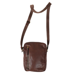 Cool Black LEATHER MEN'S 8 INCHES Small Side BAGs Vertical Coffee MESSENGER BAGs Courier BAG FOR MEN - iwalletsmen