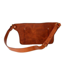 Cool Light Brown Leather Men Chest Bag Waist Bag Tan Fanny Pack Hip Bag Bum Pack For Men - iwalletsmen