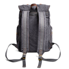 Cool Canvas Leather Womens Mens Large College Backpack 14'' Travel Backpack Computer Backpack for Men - iwalletsmen