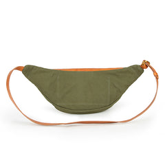 Canvas Leather Mens Caramel Waist Bag Army Green Fanny Pack Hip pack Chest Bag For Men - iwalletsmen