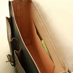 Handmade Vintage Leather Mens Cool Messenger Bags Gray Shoulder Bag for Men - iwalletsmen