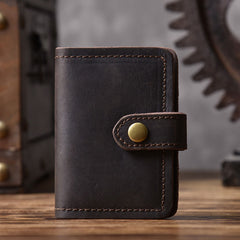 Handmade Leather Mens Cool Wallet Card Slim Wallet Change Coin License Wallet for Men