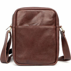 Brown Leather Mens CasualSmall Vertical Courier Bag Messenger Bags Black Postman Bag For Men - iwalletsmen