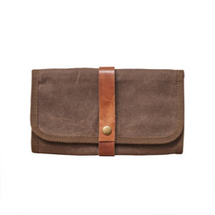 Cool Canvas Large Mens Trifold Clutch Wallet Canvas Long Casual Clutch Purse For Men - iwalletsmen
