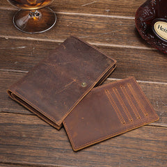 Cool Brown Vintage Mens Leather Long Wallet Bifold Long Wallet for Men - iwalletsmen