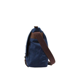 Black Canvas Leather Mens School Bag Messenger Bags Navy Blue Canvas Courier Bag for Men - iwalletsmen