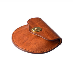 Cool Black Leather Mens Small Coin Wallet Change Wallet Brown Coin Earphones Cases For Men - iwalletsmen