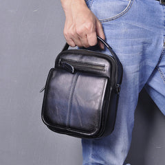 Tan Cool Leather Men Small Side Bag Messenger Bag Belt Pouch Waist Bag for Men - iwalletsmen