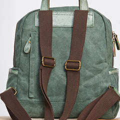Canvas Green Mens Cool Backpack Canvas Travel Bag Canvas Handbag for Men - iwalletsmen