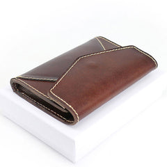 Leather Mens Card Wallet Front Pocket Wallet Envelope Cool Small Change Wallet for Men - iwalletsmen
