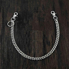 20'' SOLID STAINLESS STEEL BIKER SILVER WALLET CHAIN LONG PANTS CHAIN SILVER Jeans Chain Jean Chain FOR MEN - iwalletsmen