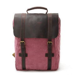 Vintage Canvas Mens Womens Large Pink College Backpack 14'' Green Travel Backpack Computer Backpack For Men - iwalletsmen