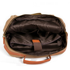Cool Canvas Leather Womens Mens College Backpack 14'' Travel Backpack Computer Backpack for Men - iwalletsmen